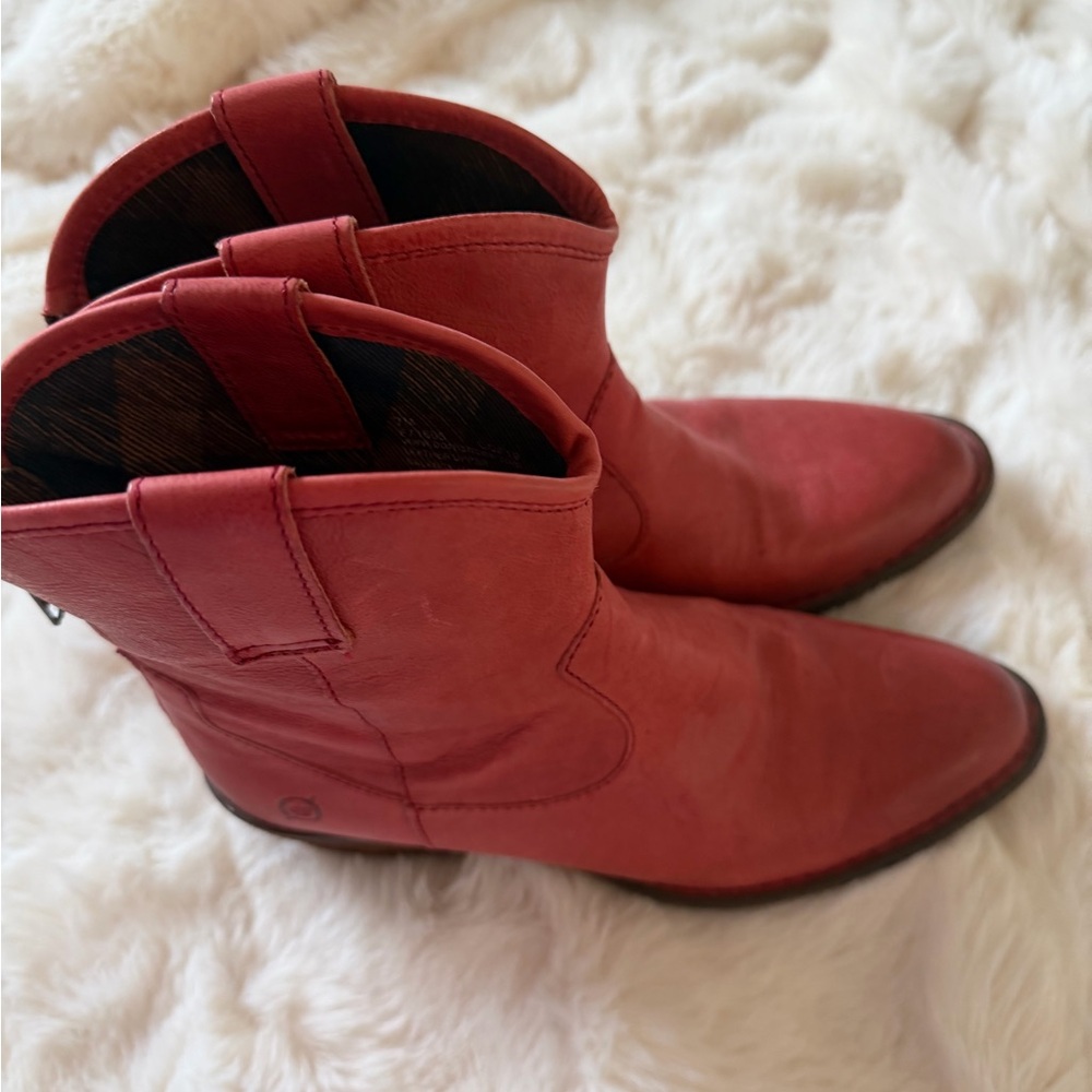 Born Red Ankle Booties (NWT)